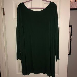 Long Sleeve Piko Dress - Green